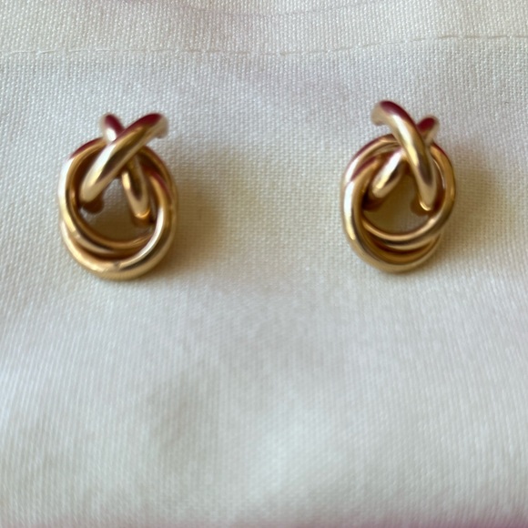 Loopy Gold Knot Earrings - Picture 16 of 16